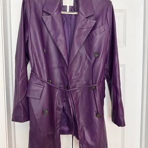 Avec Les Filles Plum Purple Faux Leather Jacket